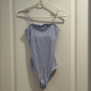 Hollister Ribbed stretchy bodysuit adjustable Spaghetti straps snap closure S